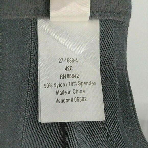 Comfort Choice Womens Jacquard Wireless Bra No Wire Plus Size 42C Black Lace - Picture 5 of 9